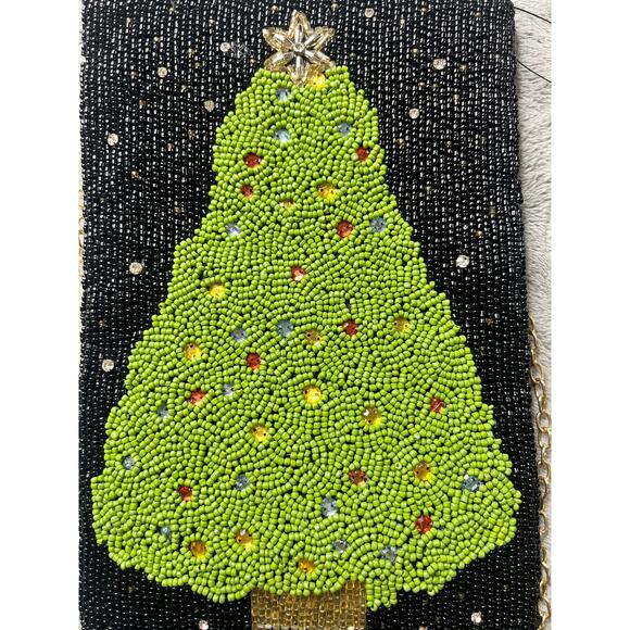 Lulu-NewYork NWT Beaded Christmas Tree Purse‎ - Picture 2 of 9